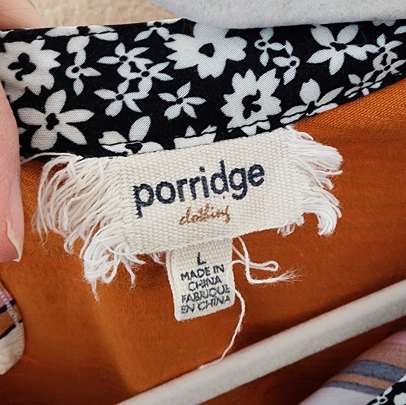 Anthropologie Porridge Orange Stripe Cap Sleeve Blouse L - Picture 5 of 7